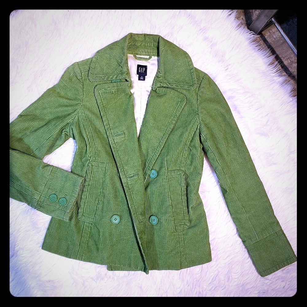GAP Green corduroy pea coat